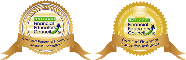 Certified Personal Financial Wellness Consultant and Certified Financial Education Instructor Logos
