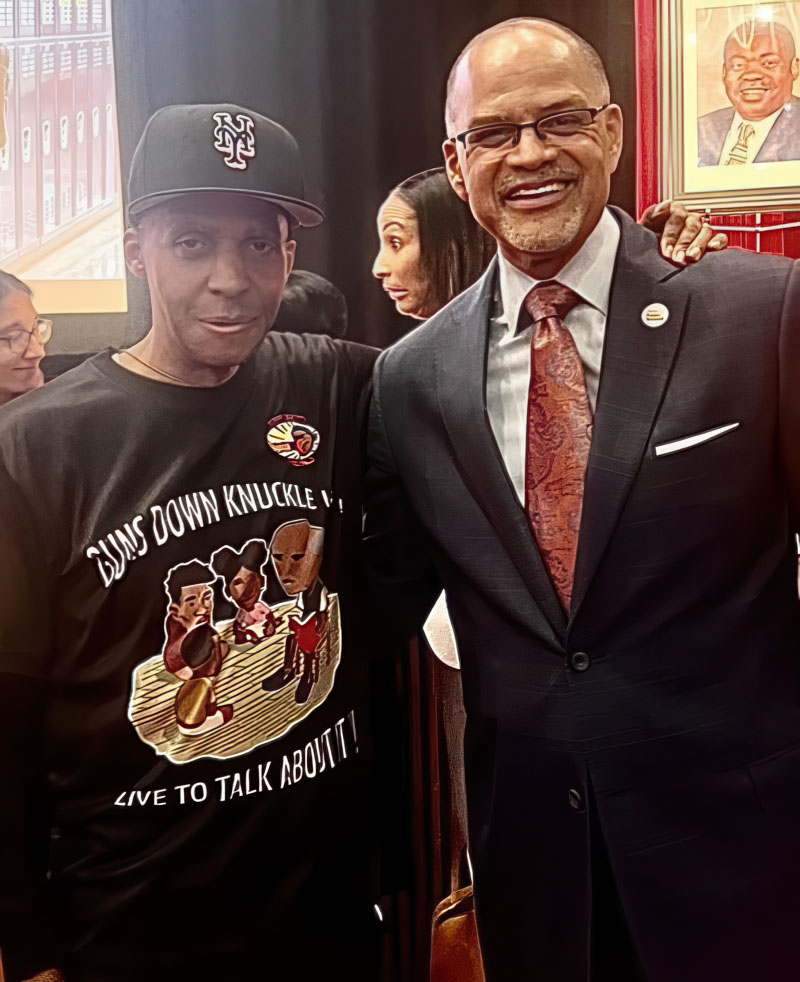 Charles Fisher1-edited David C. Banks, Chancellor of New York City Public Schools, alongside Charles Fisher, Founder of the Hip Hop Summit Youth Council