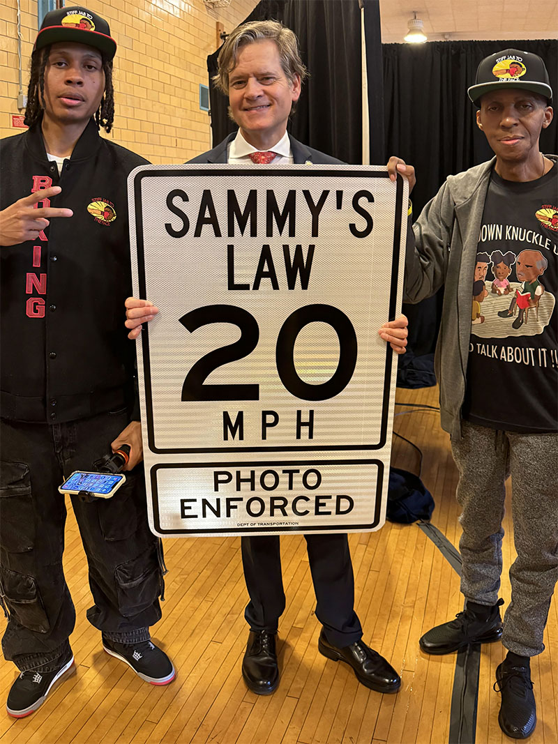 Charles Fisher11 – lens distortion edit 2 800w Charles Fisher showing support for Sammy's Law in New York, with Sharieff Fisher (AKA The “Fitness Sheriff”)