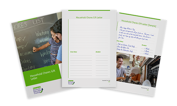 Household Chores for Mothers’ & Fathers’ Day Gifts